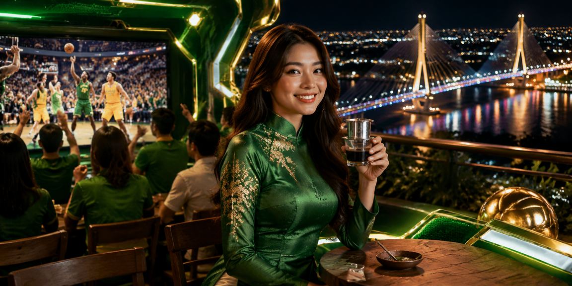 Người dùng Cần Thơ trong trang phục áo dài đặt cược bóng rổ qua điện thoại