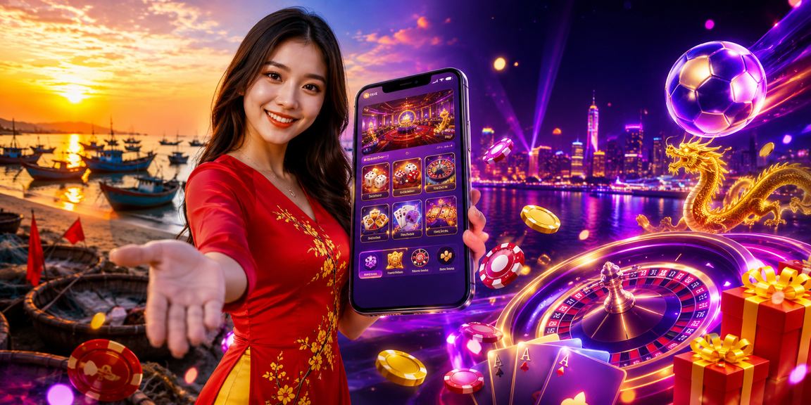 Người dùng chơi casino trên điện thoại di động tại bãi biển Mũi Né và nhận thưởng